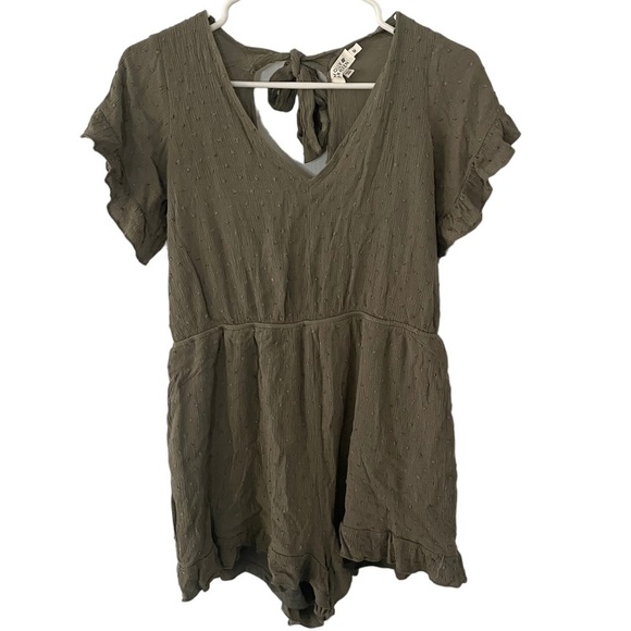 Molly Bracken Tie Back Romper Green Medium - Picture 4 of 10